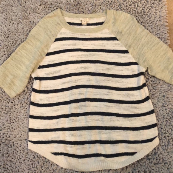 J. Crew Tops - J.crew blue and white stripe linen shirt